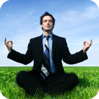 image of man meditating.